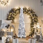 vidaXL Sapin de Noël artificiel escamotable argenté 120 cm PET