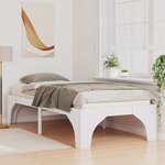 vidaXL Cadre de lit surélevé Blanc 75 x 190 cm Bois massif en pin