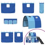 vidaXL Lit mezzanine pour enfants Blanc et Bleu 90 x 190 cm Métал