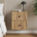 vidaXL Cabinet de chevet mural Chêne artisanal 33 x 34 5 x 40 cm