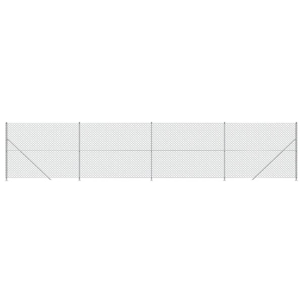 vidaXL Clôture en mailles de chaîne avec bride argenté 1 4x10 m