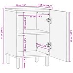 vidaXL Armoire salle de bain marron 38x33 5x58 cm bois massif manguier