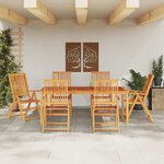 vidaXL Ensemble de salle à manger pour jardin 7 Pièces Marron