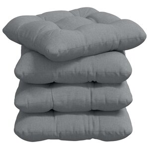 vidaXL Coussins de siège 4 Pièces Gris clair 40 x 40 x 12 cm tissu