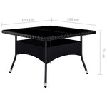 vidaXL Ensemble à manger de jardin 9 Pièces Résine tressée et acacia Noir