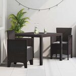 vidaXL Ensemble de salle à manger pour jardin 3 Pièces Marron Rattan Polt