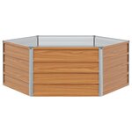 vidaXL Jardin surélevé Aspect bois 129 x 129 x 45 cm Acier galvanisé