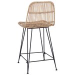 vidaXL Tabouret de bar 2 Pièces Naturel 44 x 54 x 96 cm Rattan et Acier