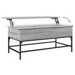 vidaXL Table basse sonoma gris 100x50x45 cm bois d'ingénierie et métal