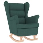 vidaXL Chaise à bascule avec repose-pied Vert foncé Tissu