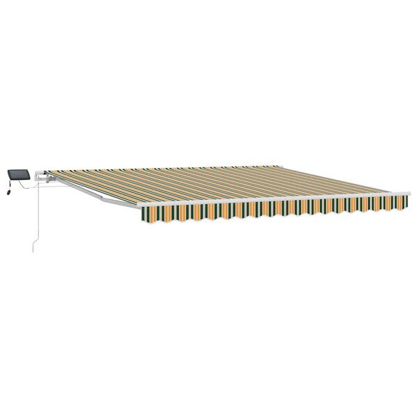 vidaXL Auvent Rétractable Vert et jaune 400 × 300 cm Tissu et acier