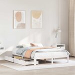 vidaXL Cadre de lit avec tiroirs sans matelas blanc 140x200 cm