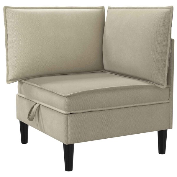 vidaXL Canapé d'angle avec rangement Sable Velours