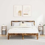 vidaXL Table de chevet 2 pc Chêne fumé 25 5 x 22 x 49 5 cm