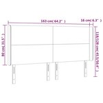 vidaXL Tête de lit à LED Rose 163x16x118/128 cm Velours