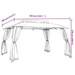 vidaXL Tonnelle avec double toit et parois en filet crème acier
