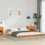 vidaXL Cadre de lit Marron cire 140 x 220 cm Bois massif en pin