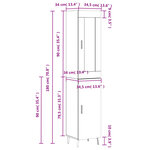 vidaXL Buffet haut Sonoma gris 34 5x34x180 cm Bois d'ingénierie