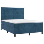 vidaXL Sommier à lattes de lit et matelas Bleu foncé 140x190cm Velours