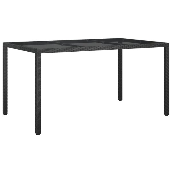vidaXL Table de repas de jardin noire 150x90x75 cm Poly Rattan