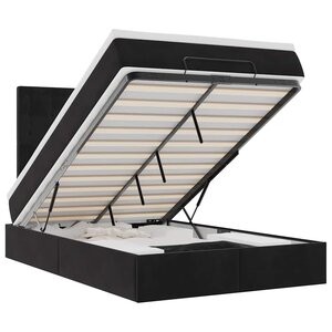 vidaXL Cadre de lit ottoman avec matelas noir 120x200 cm velours