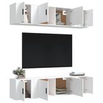vidaXL Ensemble de meubles TV 6 Pièces Blanc Bois d'ingénierie