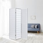 Paravent bois 3 pans Shoji blanc pliable