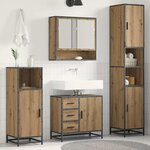 vidaXL Ensemble de mobilier de salle de bain 3 Pièces Chêne artisanal