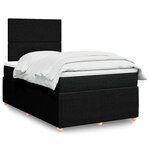 vidaXL Sommier à lattes de lit avec matelas noir 120x190 cm tissu