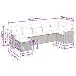 vidaXL Salon de jardin 7 Pièces avec coussins noir résine tressée