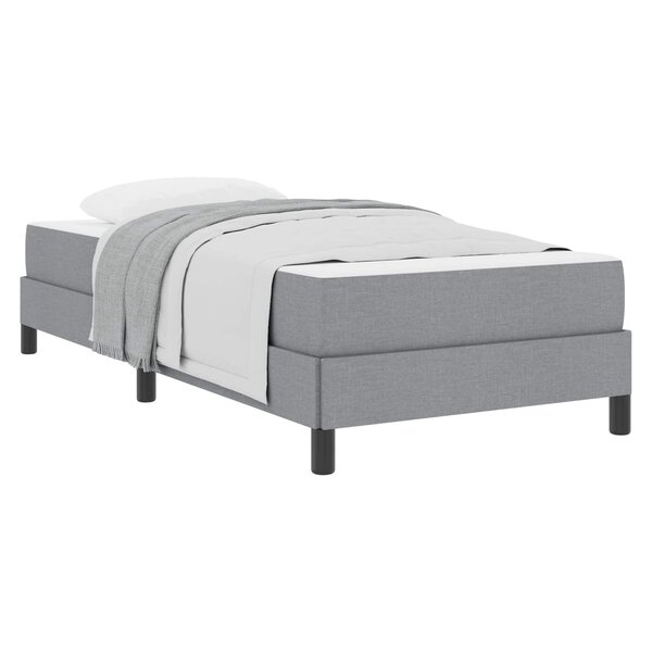 vidaXL Lit à ressorts avec matelas Gris clair 100 x 200 cm tissu