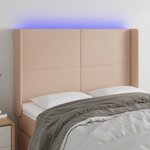 vidaXL Tête de lit à LED Cappuccino 147x16x118/128 cm Similicuir