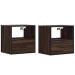 vidaXL Tables de chevet murales 2 Pièces chêne marron 40x31x39 5 cm