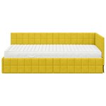 vidaXL Cadre de lit d'angle avec matelas 2 pc Jaune 100 x 200 cm