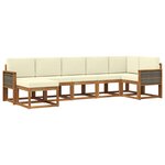 vidaXL Ensemble de canapés d'extérieur 7 pc Naturel et Crème Polyester