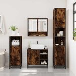 vidaXL Ensemble de meubles de salle de bain 2 Pièces Chêne fumé