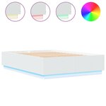 vidaXL Cadre de lit avec LED sans matelas blanc 150x200 cm
