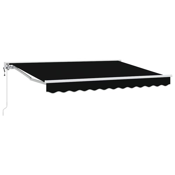 vidaXL Auvent Rétractable Noir 350x200 cm tissu
