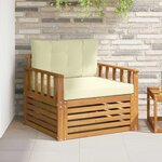 vidaXL Canapé d’extérieur Bois d'acacia massif et polyester