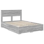 vidaXL Cadre de lit Gris Sonoma 140 x 200 cm Bois d'ingénierie