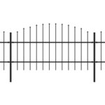 vidaXL Clôture de jardin à dessus en lance Acier (0 75-1)x3 4 m Noir