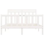 vidaXL Cadre de lit Blanc Bois de pin massif 150x200 cm Très grand