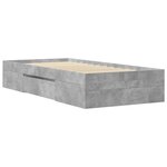 vidaXL Cadre de lit sans matelas gris béton 75x190cm bois d'ingénierie