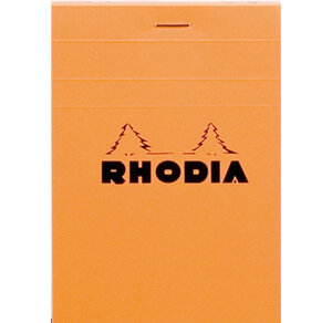 Bloc ORANGE N°12 8,5x12 cm 80F agrafées 80g Q.5x5 RHODIA