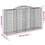 vidaXL Paniers à gabions arqués 7 Pièces 300x50x160/180 cm fer galvanisé