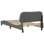 vidaXL Cadre de lit sans matelas Hvar gris foncé 100x200 cm tissu