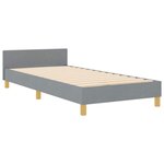 Lit vidaXL Gris clair 90x200 cm Tissu