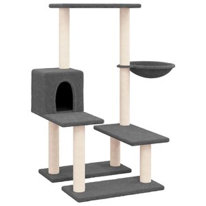 vidaXL Arbre à chat avec griffoirs en sisal Gris foncé 94 5 cm