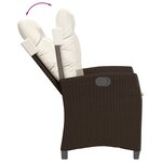 vidaXL Ensemble à manger de jardin 3 Pièces et coussins marron poly rotin
