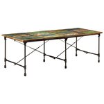 vidaXL Table à manger 220x90x77 cm bois massif de récupération